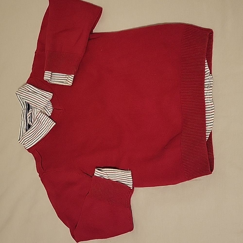 Red sweater and button up, 2T
